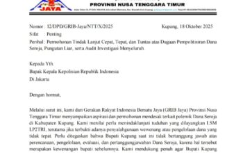 Grib Jaya NTT Surati Kapolri, Desak Penuntasan Polemik Dana Seroja di Kabupaten Kupang
